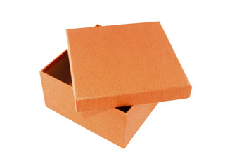 Orange box on white background