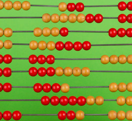 Close-up of an euro symbol on an old abacus