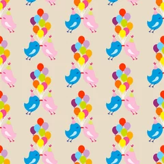 Seamless Pattern Birthday Birds Balloons © Jan Engel