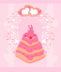 wedding cake card design