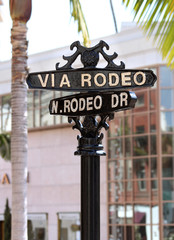 Fototapeta premium rodeo drive street sign in beverly hills los angeles