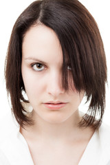 Fototapeta premium Serious Brunette Looking at Camera