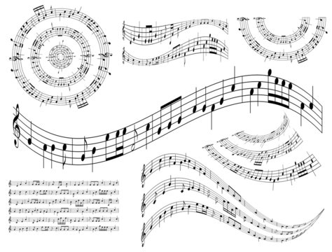 musical abstract design elements - vector set