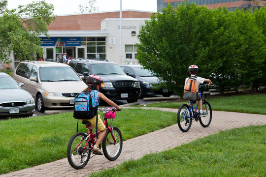 Kids Biking To School