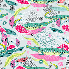 texture with crocodiles