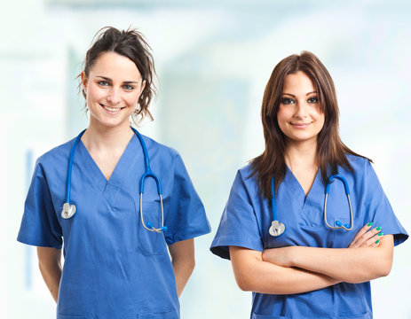 Two Friendly Nurses Portrait