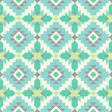 Seamless ethnic pattern in mint tints