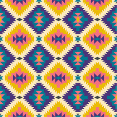 Seamless texture in navajo style #2 - obrazy, fototapety, plakaty