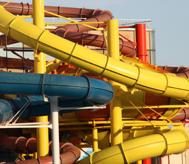 The Tubes and Pipes at a Leisure Swimming Pool.