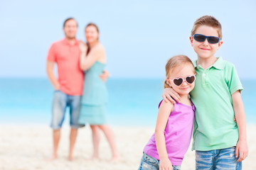 Happy family at beach