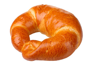One bagel isolated on white