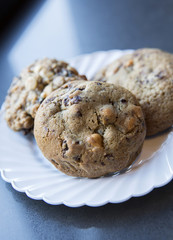Three Chocolate Chip Cookies