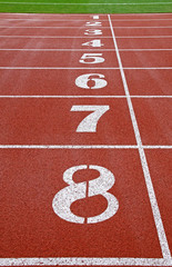 Starting grid of race track at a stadium