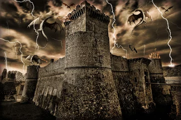 Foto op Plexiglas kasteel en draken © Giuseppe Blasioli