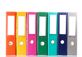 Office folders isolated on white