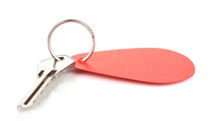 Key with charm isolated on white