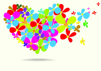 abstract floral heart