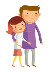 Fototapeta premium Portrait of couple walking together