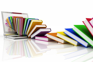 books from  your laptop on a white background