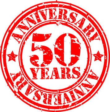 50 years anniversary rubber stamp,