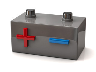 3d illustration of car battery