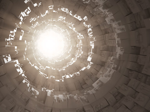 Abstract sci-fi 3d interior
