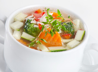 Bowl of Chicken vegetable Soup