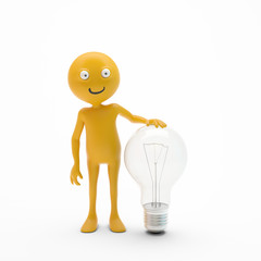 character smiley with a light bulb