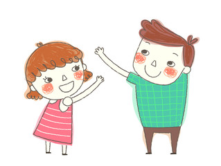 Boy and Girl playing