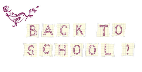 Back to school banner with bird