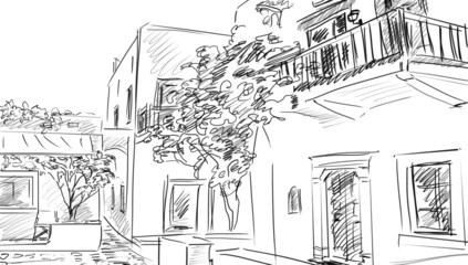 Drawing to the greek town