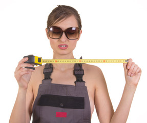 A sexy lady with a measure tape