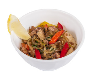 Asian spicy seafood noodle