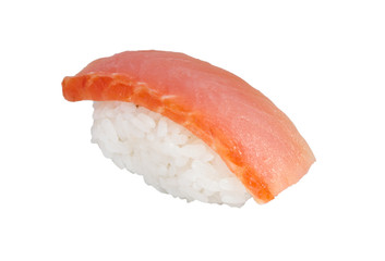 salmon sushi with white background