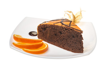 Slice of chocolate cake