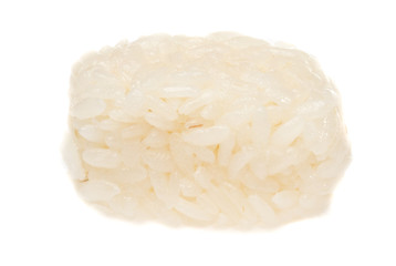 The boiled Chinese rice  on a white background