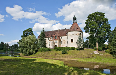 Fototapeta na wymiar View at the medieval castle of Jaunpils, Latvia.