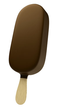 B&acirc;tonnet de cr&egrave;me glac&eacute;e sur fond blanc 1