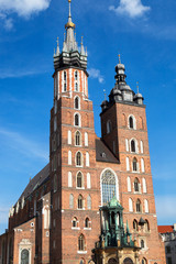 Fototapeta na wymiar The basilica of the Virgin Mary in Cracow, Poland