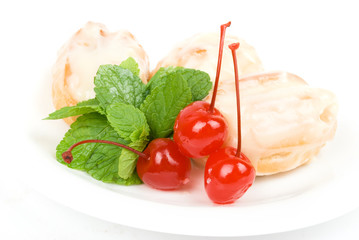 cherry  with cake