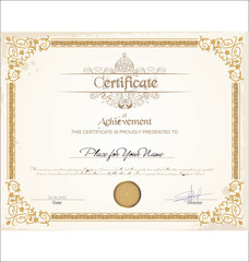 Vector illustration of detailed gold cerificate