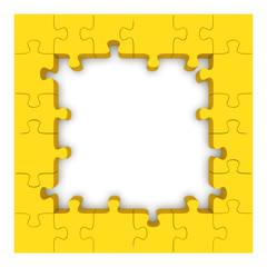 Yellow puzzle frame.