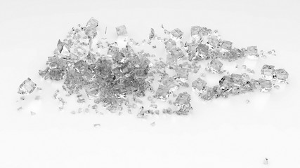 Ice cubes on a white background
