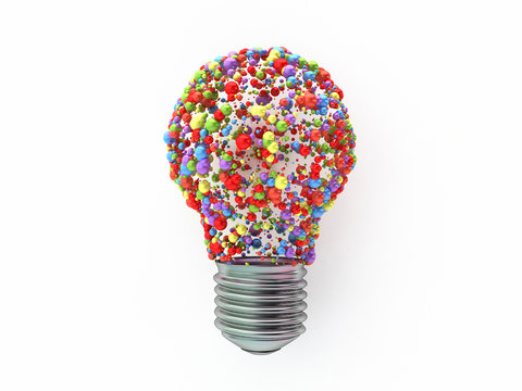 bulb shape  made from colored spheres