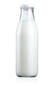Bottle of fresh milk isolated on a white background