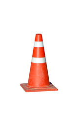 Traffic cone for road works isolated on white background
