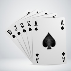 royal flush playing cards