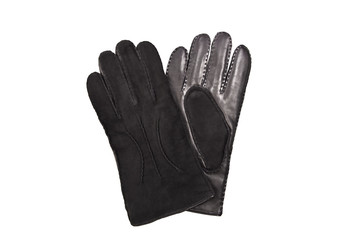 men's black gloves isolated on white background