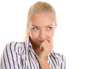 Young woman thinking