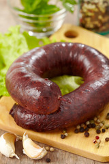 homemade blood sausage